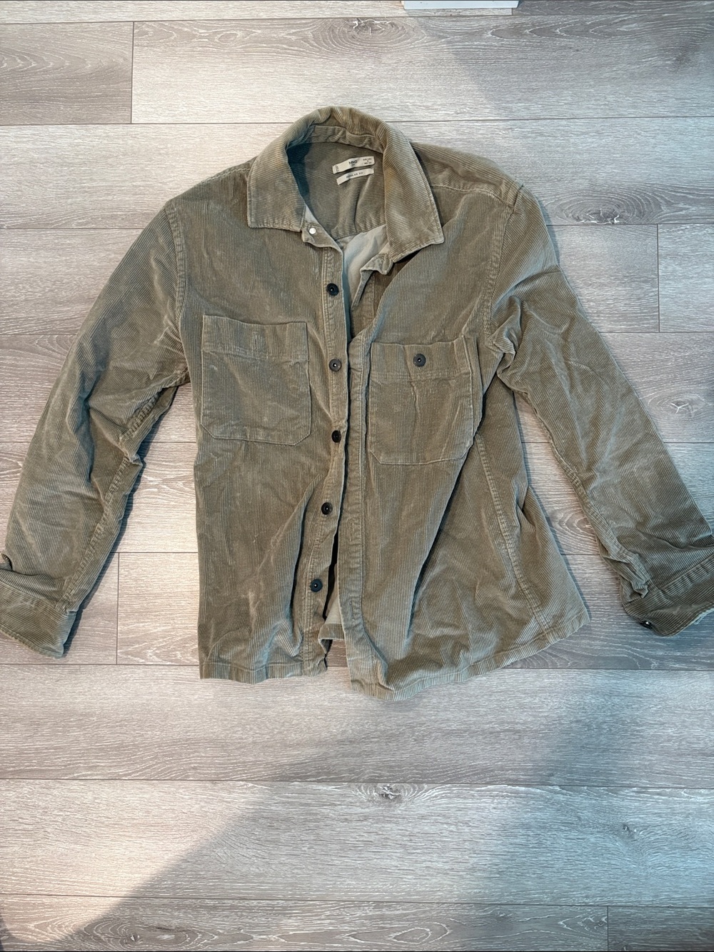 Mango Men's Olive Corduroy Shirt Jacket